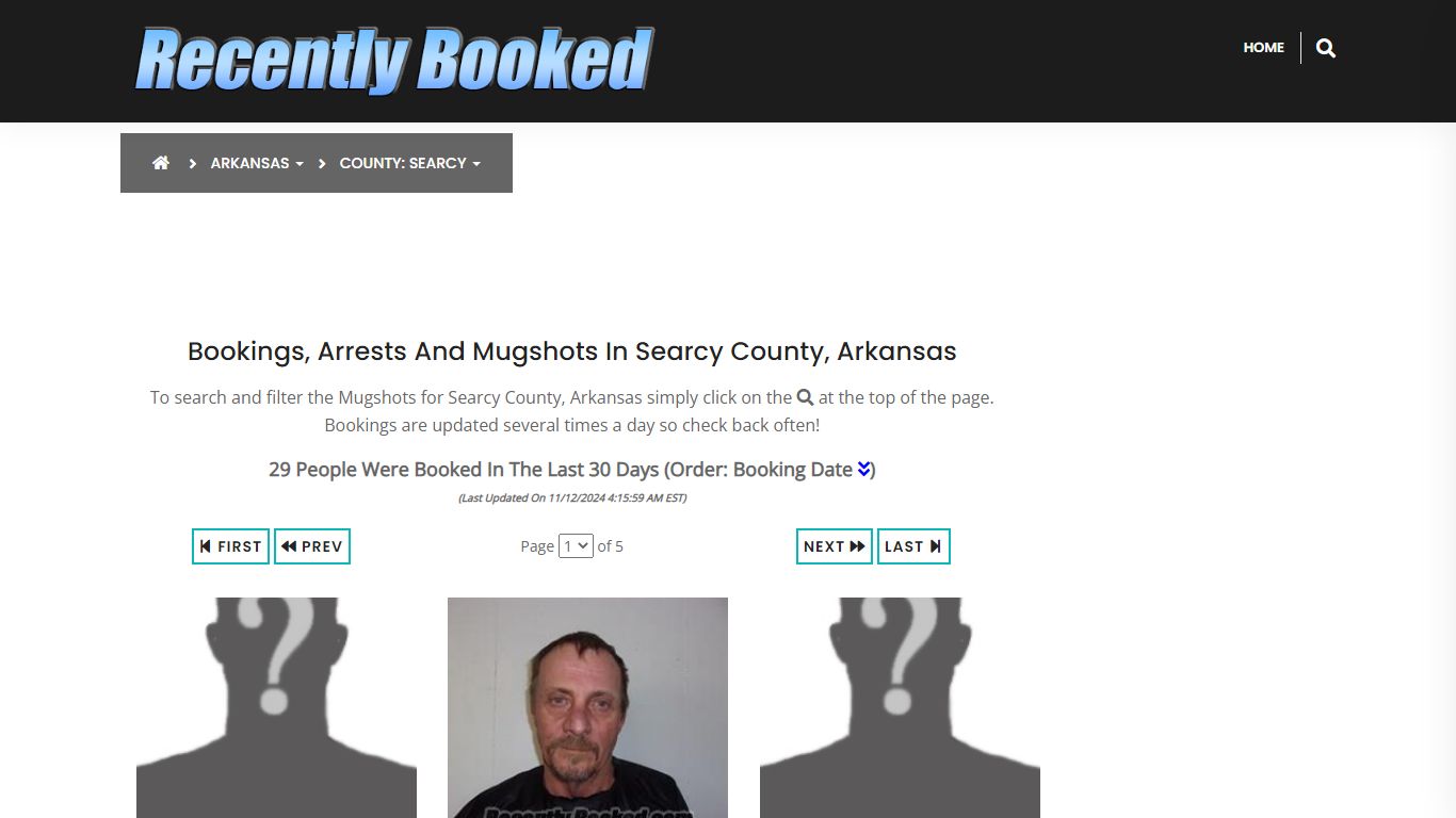 Bookings, Arrests and Mugshots in Searcy County, Arkansas - Recently Booked