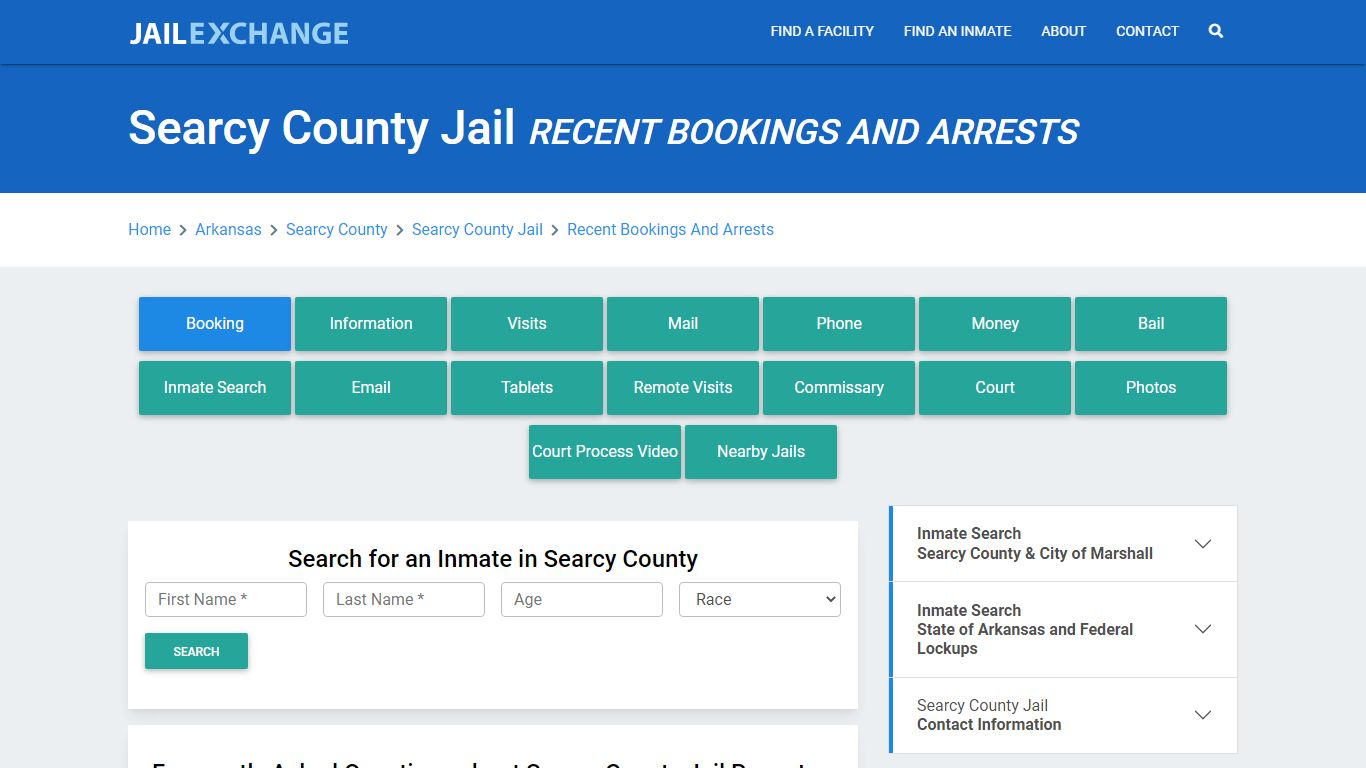 Searcy County Jail Recent Bookings And Arrests - Jail Exchange